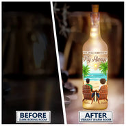 Gift For Couples, Gift For Husband, Gift For Wife - Back Sitting Couple You & Me We Got This When I Tell You - Personalized Bottle Light