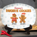 Happy,Gift For Grandma,Grandma's Hobby,Gift For Mother - Grandma's Favorite Cookies 3D Effect - Personalized Plate