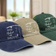 Fishing,Gift For Father,Dad's Hobby,Funny - Reel Cool Dad Grandpa - Personalized Vintage Washed Denim Cap