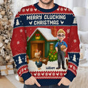 Christmas, Farm, Gift For Yourself, Happy - All I Want for Christmas Is Chickens - Personalized Unisex Ugly Sweater