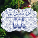 Medallion Ceramic Ornament - The Greatest Gift Our Parents Gave Us Was Each Other Toile Art Family - Personalized Medallion Ceramic Ornament