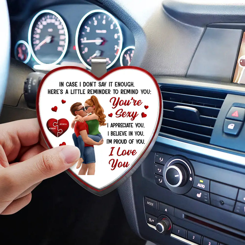 Love,Gift For Couples,Gift For Husband,Gift For Wife,Gift For Boyfriend,Gift For Girlfriend - In Case I Don't Say It Enough 3D Kissing Couples - Personalized Custom Shaped Acrylic Car Visor Clip