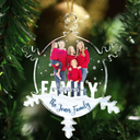 Gift For Sisters,Family,Christmas,Happy,Gift For Bestie - Custom Photo Family Besties Sisters Forever - Personalized Snowflakes Shaped Glass Ornament