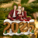 Custom Photo,Family,Gift For Grandparents,Parents,Gift For Kids,Happy,Christmas,Non-Eng - Custom Photo Christmas Family - Personalized Custom Shaped Wooden Ornament