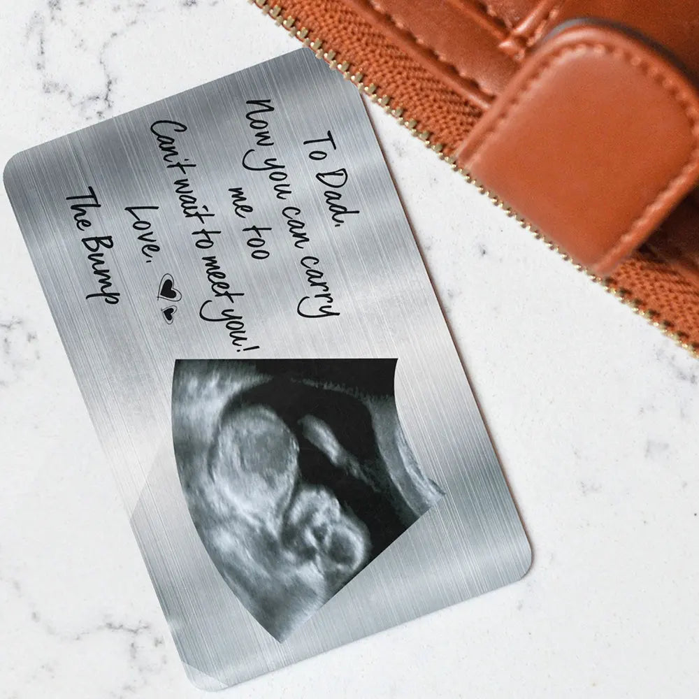 Custom Photo,New Dad,New baby,Gift For Father,Non-Eng,Photo,Adorable - Custom Photo To Dad Now You Can Carry Me Too - Personalised Aluminum Wallet Card