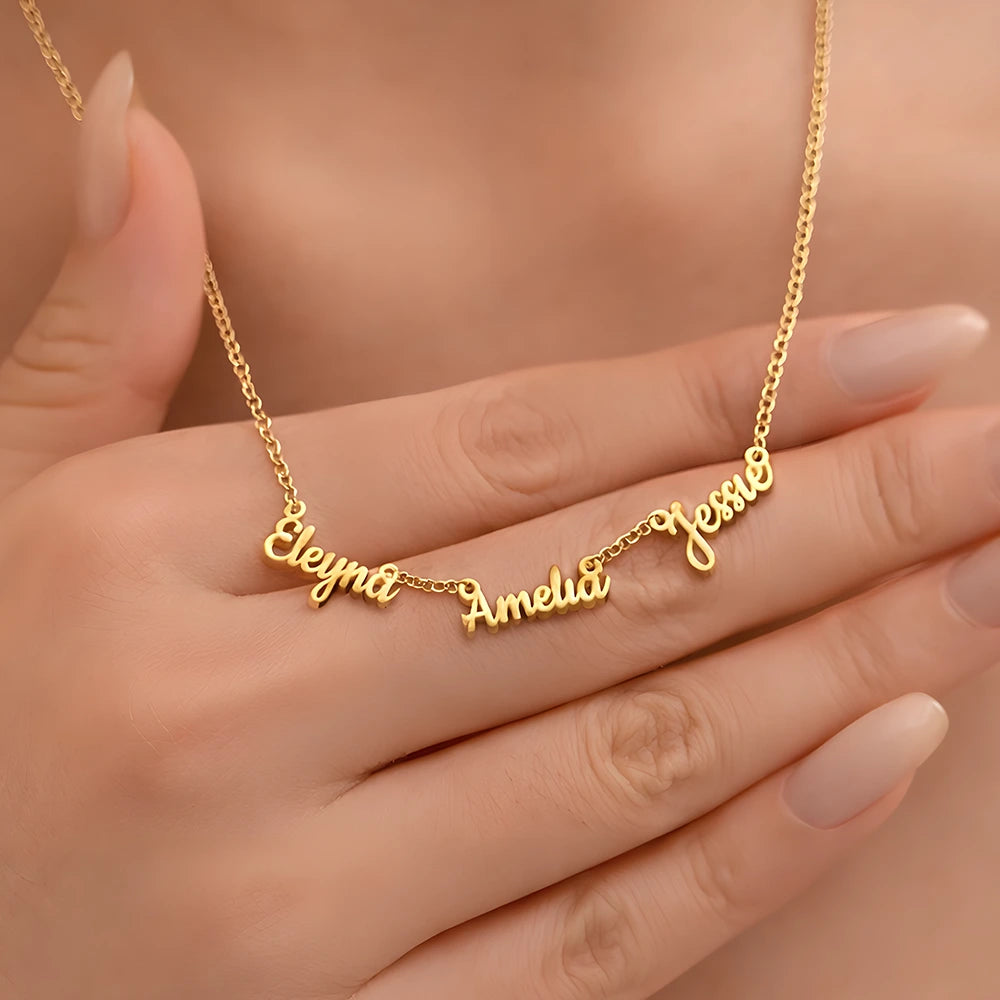 Gift For Bestie, Family, Happy - Perfect Jewelry Gift for Lover Besties Mom - Personalized Letter Necklace