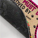 Dog Lovers,Dog Mom,Dog Dad,Pet Lovers,Pet Mom,Pet Dad,Christmas,Happy - Visitors Must Be Approved By Dog Christmas - Personalized Doormat