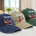 Travel,Gift For Yourself,Funny - Traveling Queen Classy Sassy - Personalized Vintage Washed Denim Cap