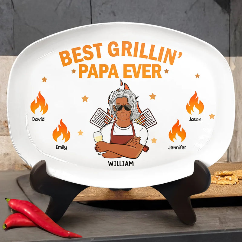 Best Grillin' Dad Ever - Personalized Plate