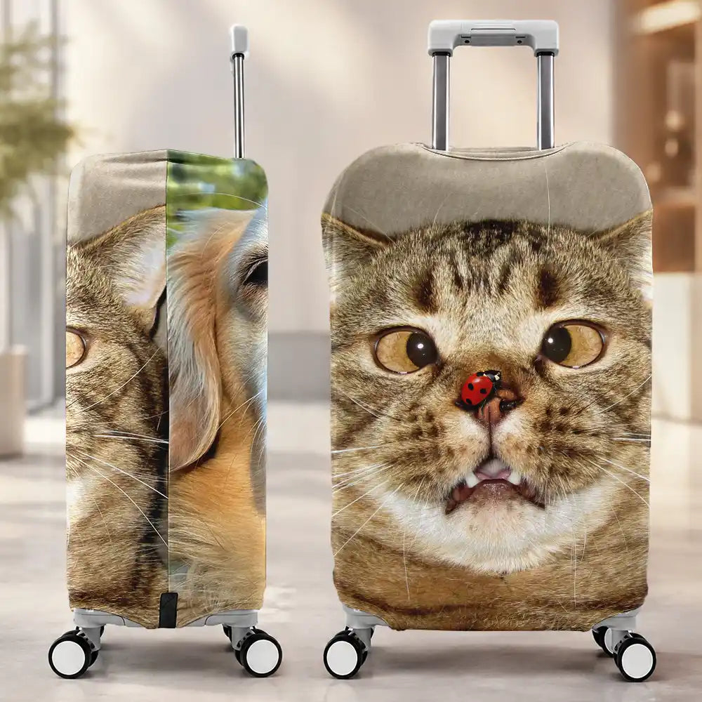 Continue Shopping,Custom Photo,Travel,Family,Gift For Bestie,Gift For Couples,Gift For Husband,Gift For Wife,Gift For Boyfriend,Gift For Girlfriend,Pet Lovers,Dog Lovers,Cat Lovers,Funny - Custom Photo Friends Family Couple Travel Lover - Personalized Luggage Cover