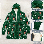 Gift For Husband,Gift For Couples,Custom Photo,Funny - Custom Photo Funny I Love My Lover - Personalized Hooded Robe