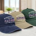 Independence Day,Gift For Father,Gift For Grandpa,Icon,Proud - Stars & Stripes My Favorite People Call Me Papa - Personalized Vintage Washed Denim Cap