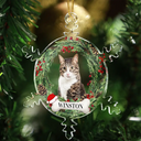 Family,Christmas,Pet Lovers,Memorial,Sad - Custom Photo You Always In My Heart - Personalized Snowflakes Shaped Glass Ornament