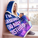 Gift For Yourself,Gift For Men,Gift For Women,Funny - I Am Gaming Do Not Disturb 3D Effect Gamer - Personalized Wearable Hooded Blanket