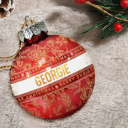 Family,Happy,Christmas,Gift For Bestie - Merry Christmas With Name - Personalized Ball Ornament