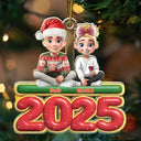 Christmas,Happy,Family - Happy All Family 3D Effect - Personalized Custom Shaped Acrylic Ornament