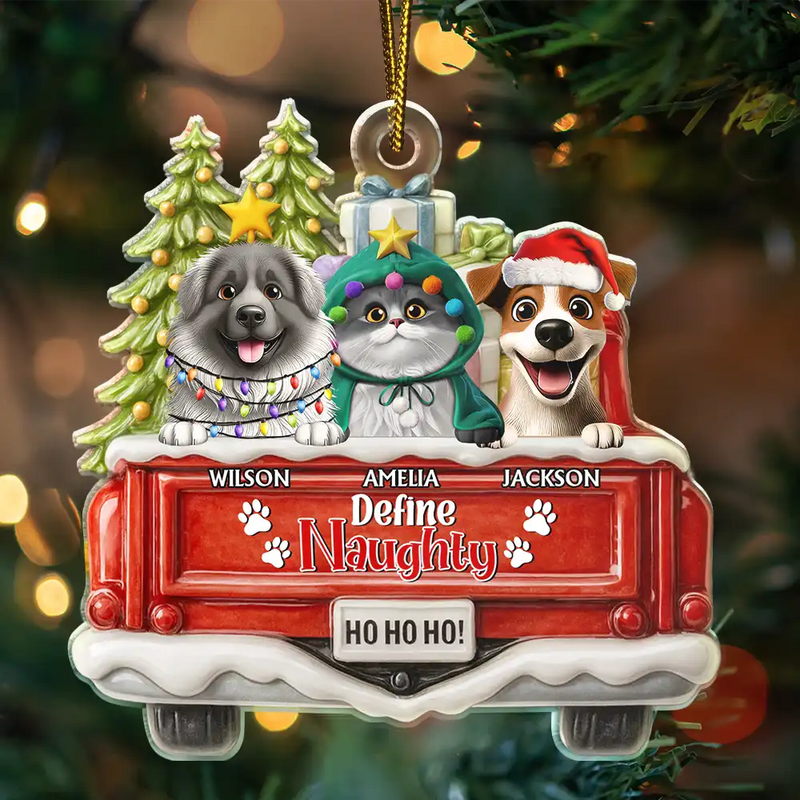 Dog Lovers, Christmas, Funny, Pet Lovers - Have Yourself A Furry Little Christmas - Personalized Custom Shaped Acrylic Ornament