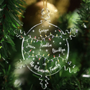 Family, Christmas, Funny - Christmas Family Together With Names And Led Lights - Personalized Snowflakes Shaped Glass Ornament