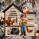 Christmas,Farm,Gift For Yourself,Happy - All I Want for Christmas Is Chickens - Personalized 2-Layered Wooden Ornament