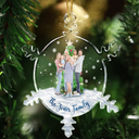 Family, Christmas, Funny - Custom Photo Christmas Family Sister BFF Together - Personalized Snowflakes Shaped Glass Ornament