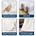 Pet Lovers,Happy,Custom Photo - Custom Photo Funny Dog Cat Pet Human Face - Personalized Wearable Blanket With Sleeves