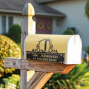 Family, Happy - Welcome Family Name Monogram - Personalized Mailbox Cover