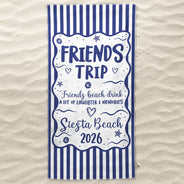 Gift For Bestie,Beach,Family,Happy,Icon - Girls Trip Family Trip On Vacation - Personalized Beach Towel