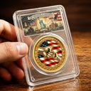 Gift For Father, America 250th, Independence Day, Top Market, Proud, Icon - 250Th Anniversary Best Dad Grandpa Ever Fist Bump - Personalized Commemorative Keepsake Coin