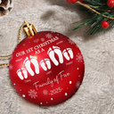 Family, Happy, Christmas - First Christmas As A Family - Personalized Ball Ornament