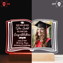 Gift For Yourself,Gift For Women,Gift For Men,Graduation,Happy - Custom Photo She Believed She Could - Graduation Gift - Personalised 3D Led Light Wooden Base