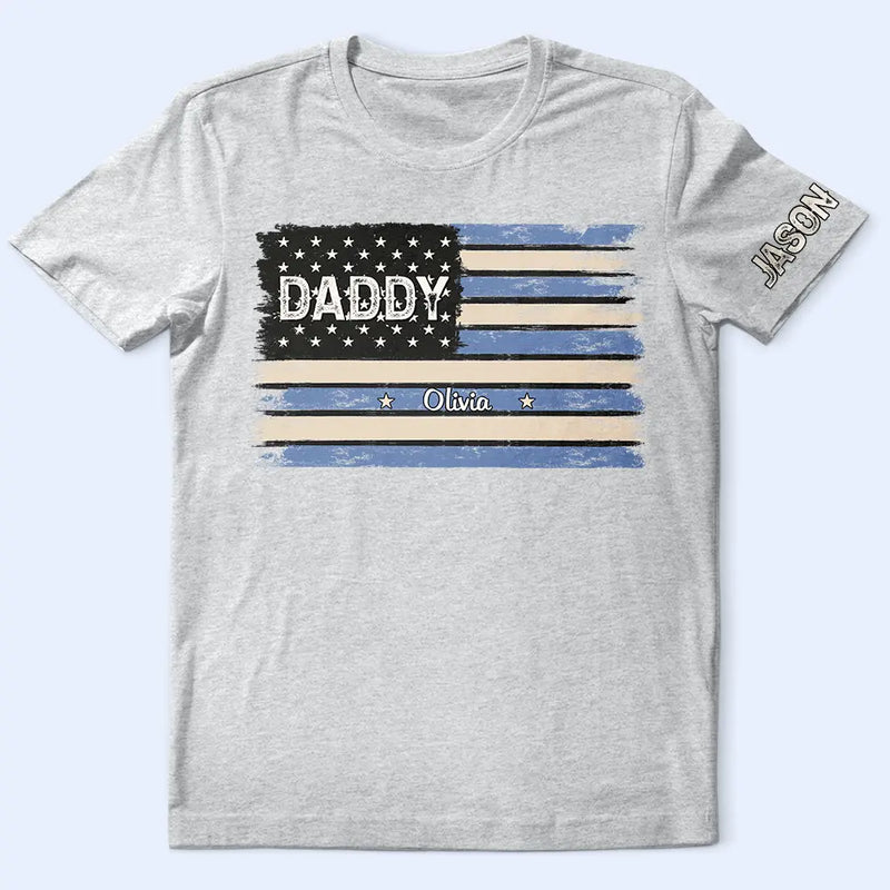 Stars & Stripes US Flag American Dad Grandpa - Personalized T Shirt - Gift For Father,Gift For Grandpa,Independence Day,Custom Text,Confident