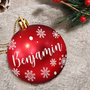 Family, Happy, Christmas - Christmas Ornaments With Name - Personalized Ball Ornament