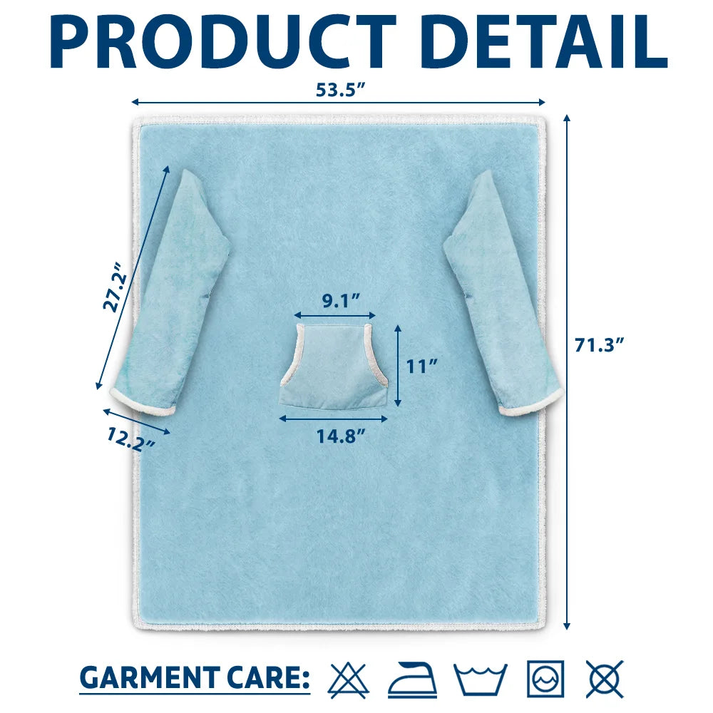 Gift For Grandma, Gift For Grandpa, Happy - Grandma Grandpa My Grandkid Cuddling - Personalized Wearable Blanket With Sleeves