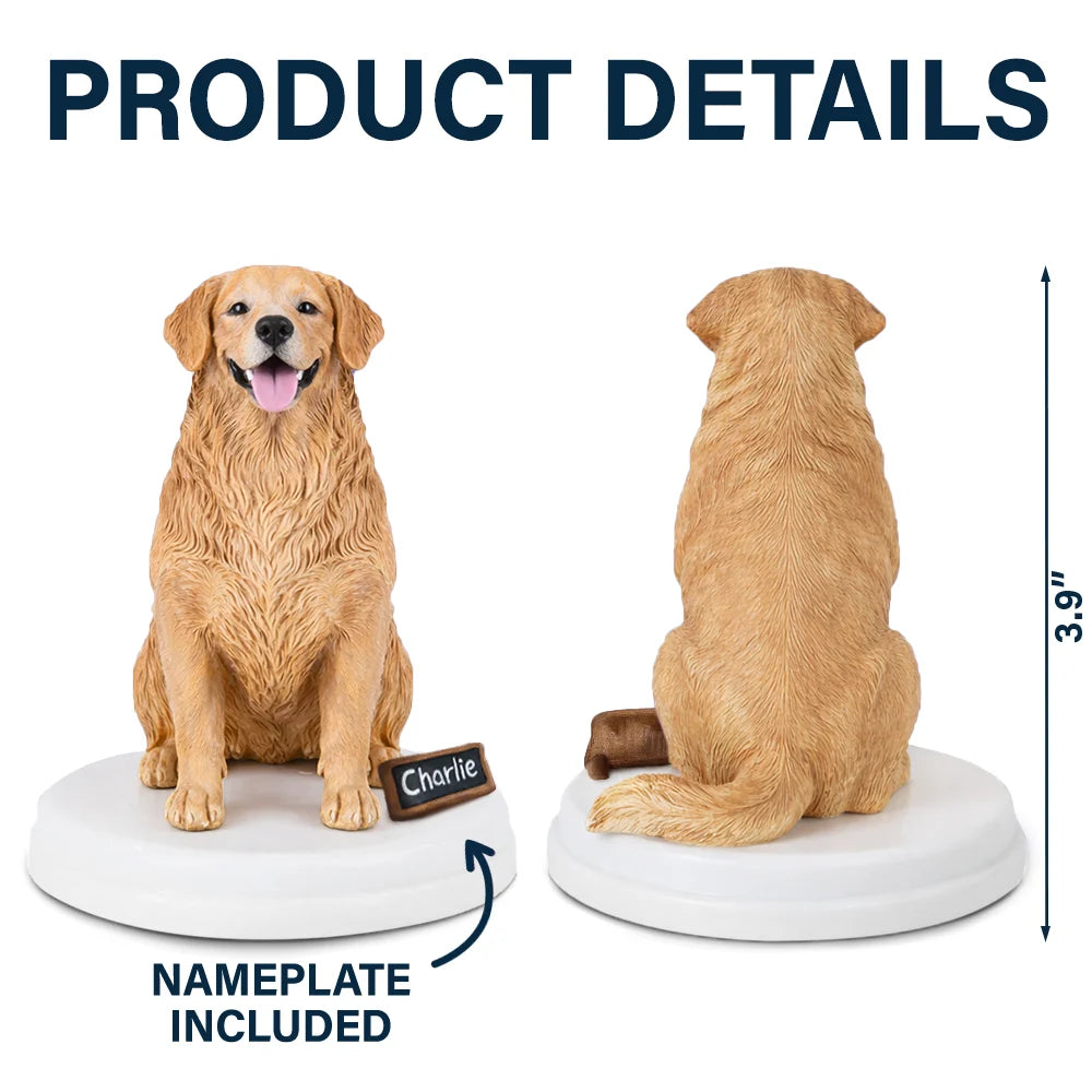 Pet Lovers,Pet Mom,Pet Dad,Cat Lovers,Cat Mom,Cat Dad,Dog Lovers,Dog Mom,Dog Dad,Happy - Custom Pet Figurine Full Body Sculpture With Nameplate For Pet Moms Pet Dads - Personalized Clay Figurine