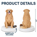 Pet Lovers,Pet Mom,Pet Dad,Cat Lovers,Cat Mom,Cat Dad,Dog Lovers,Dog Mom,Dog Dad,Happy - Custom Pet Figurine Full Body Sculpture With Nameplate For Pet Moms Pet Dads - Personalized Clay Figurine