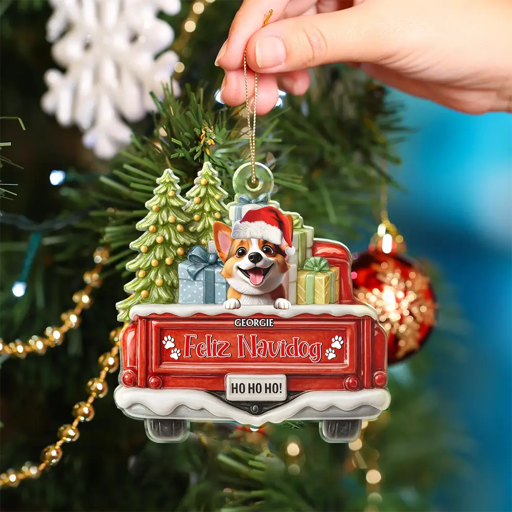 Dog Lovers, Christmas, Funny, Pet Lovers - Have Yourself A Furry Little Christmas - Personalized Custom Shaped Acrylic Ornament