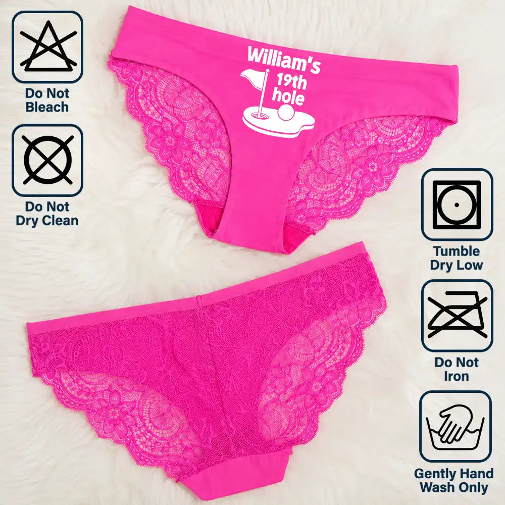 Wedding Anniversary,Gift For Wife,Humorous,Gift For Couples,Custom Text - 19th Hole Funny Golf Underwear - Personalized Panty