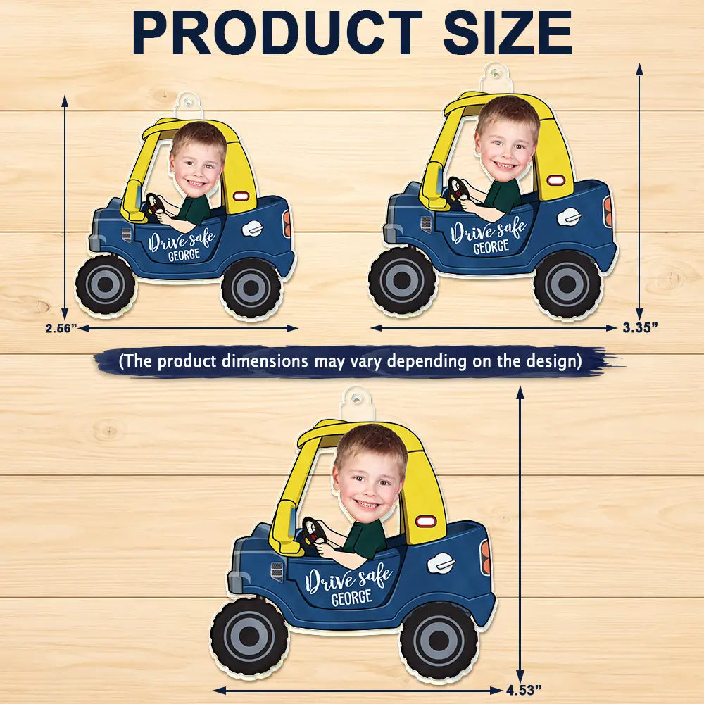 Custom Photo Drive Safe Daddy - Birthday, Loving Gift For Dad, Father, Papa, Grandpa - Personalized Acrylic Car Hanger