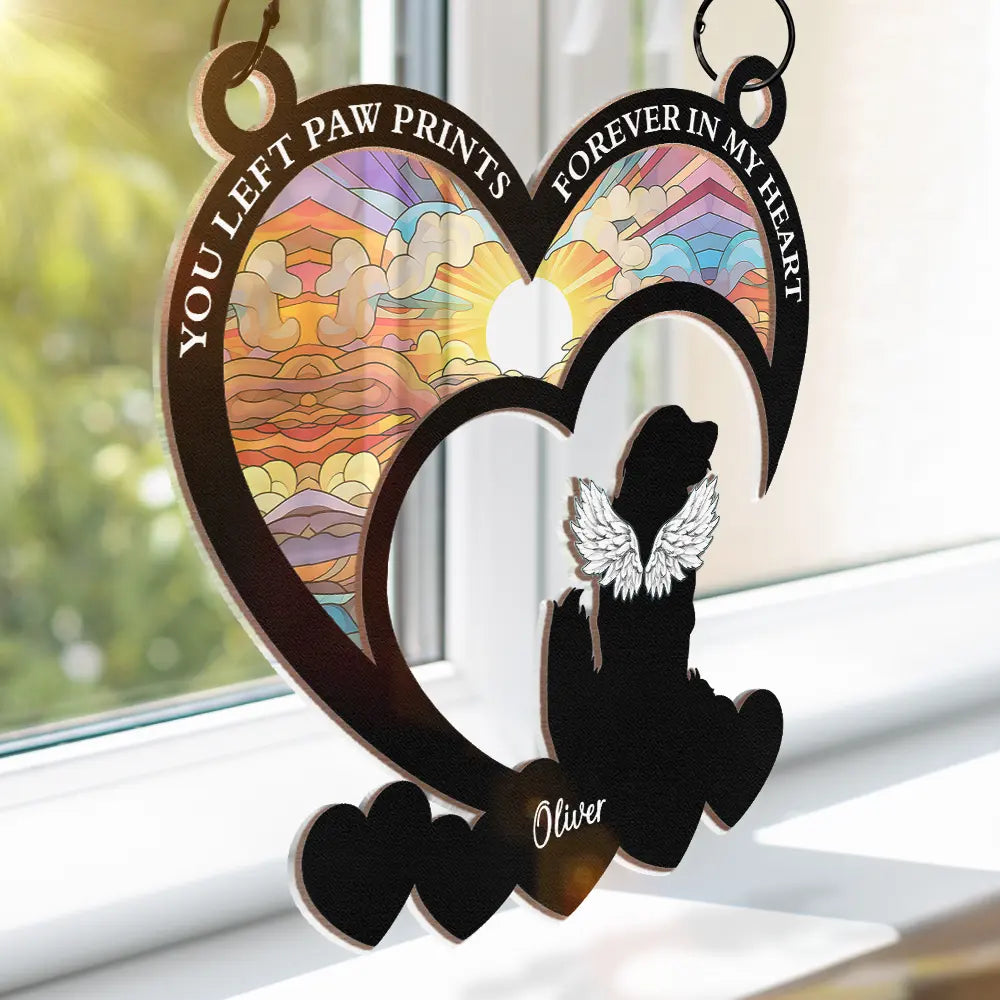 Pet Memorial My Hardest Goodbye Dog Cat - Personalized Window Hanging Suncatcher Ornament