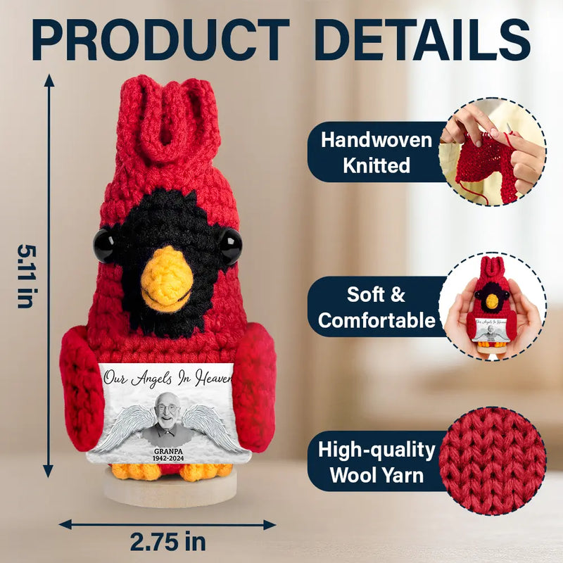 Custom Photo Memorial Your Wings Were Ready - Personalized Doll Crochet With Custom Card