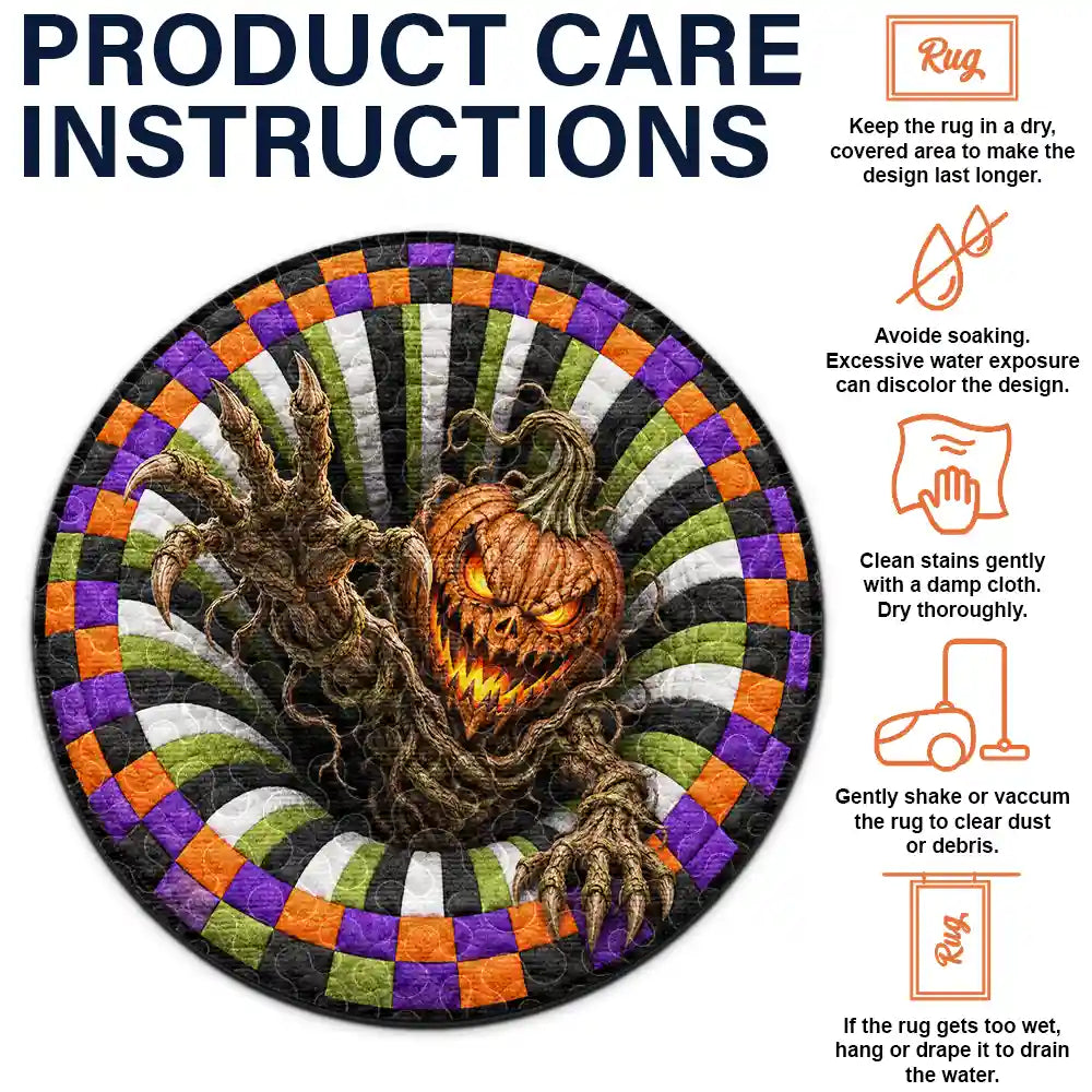Top Market,Humorous,Halloween,Gift For Yourself,Icon - Halloween 3D Effect Skeleton Witch Horor Vortex Quilted Doormat - Personalized Custom Shaped Rug