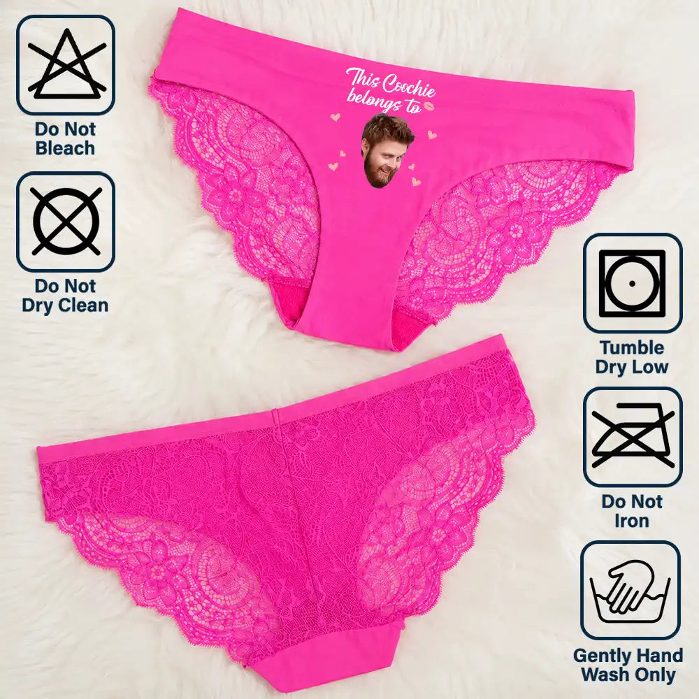 Wedding Anniversary,Gift For Wife,Humorous,Custom Photo,Gift For Couples,Cut-Face Photo - Custom Photo This Kitty Belongs To Lover - Personalized Panty