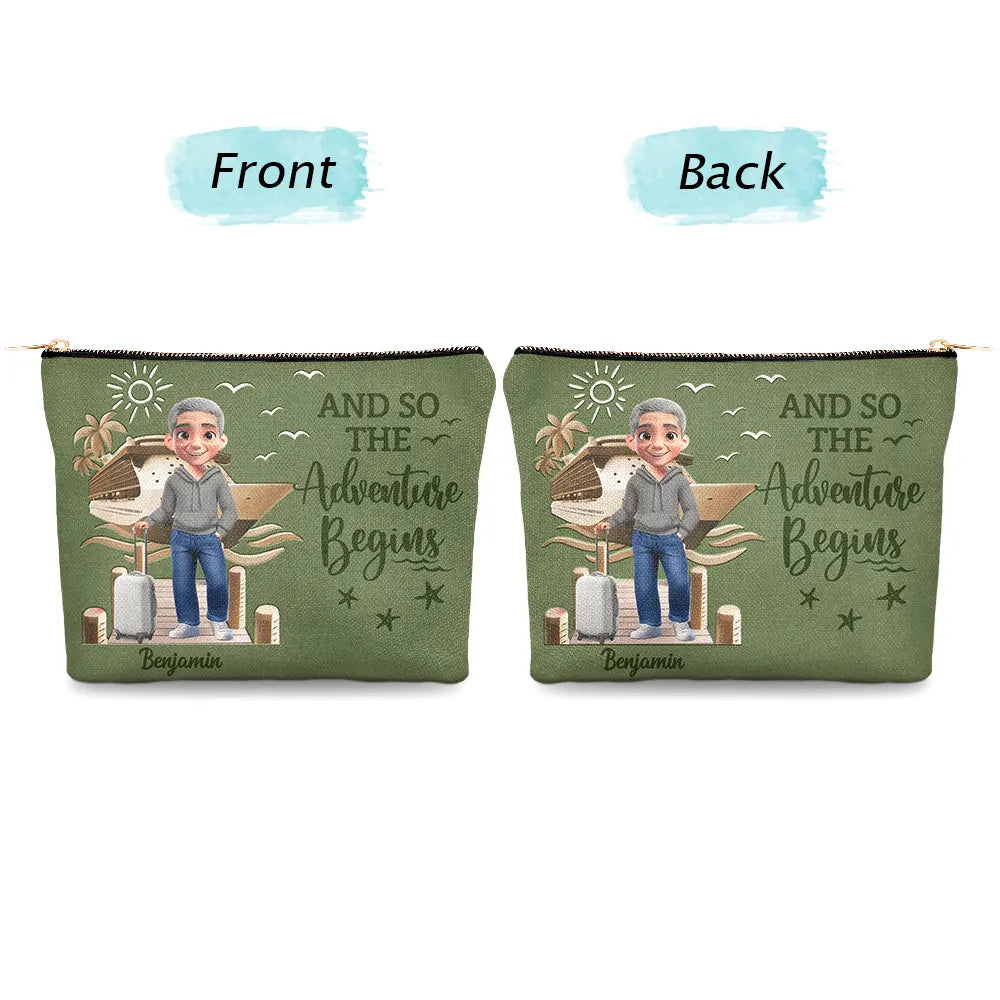 Gift For Yourself,Gift For Women,Gift For Men,Travel,Happy - All My Travel Crap - Personalized Cosmetic Bag