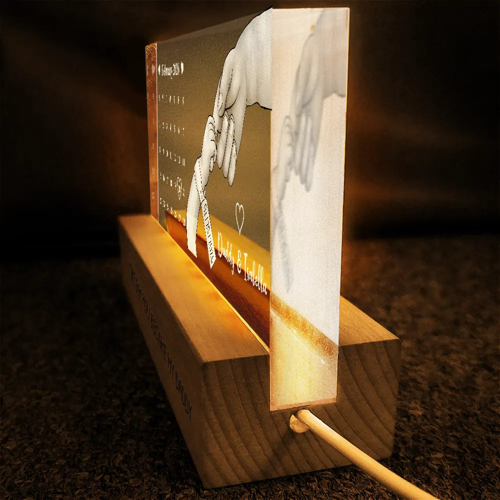 New Dad,New Mom,New baby,Gift For Father,Gift For Mother - Calendar The Day You Became My Dad Mom - Personalized Rectangle LED Light