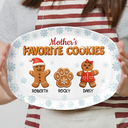 Happy,Gift For Grandma,Grandma's Hobby,Gift For Mother - Grandma's Favorite Cookies 3D Effect - Personalized Plate