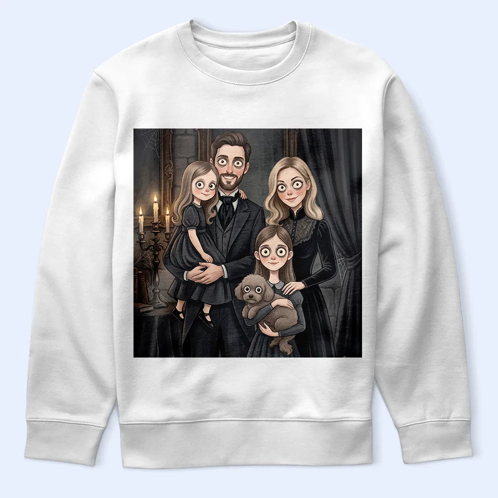 Art Design,Playful,Halloween,Family,Photo - Gothic Portrait Art - Custom Photo Gothic Portrait Art Family Bestie Pet Lovers - Personalized T Shirt