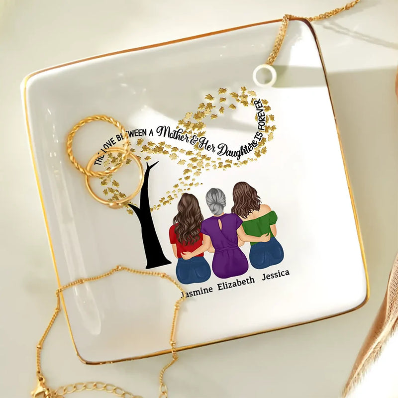 Gift For Mother,Single Mom,Mom,Daughters,Afro Mom,Gift For Women,Sons,Children,Love - Infinity Tree The Love Between A Mother & Her Daughters Sons - Personalized Ring Dish