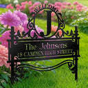 Family,Gardening,Happy,Non-Eng,Icon,Proud - Welcome Family Name Monogram - Personalised Metal Garden Stake