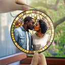 Gift For Couples,Gift For Mother,Gift For Grandpa,Gift For Father,Gift For Grandma,Family,Parents,Love - Custom Photo Stained Glass Portrait Mom Grandma Parents Family - Personalized Stained Glass Window Hanging Suncatcher