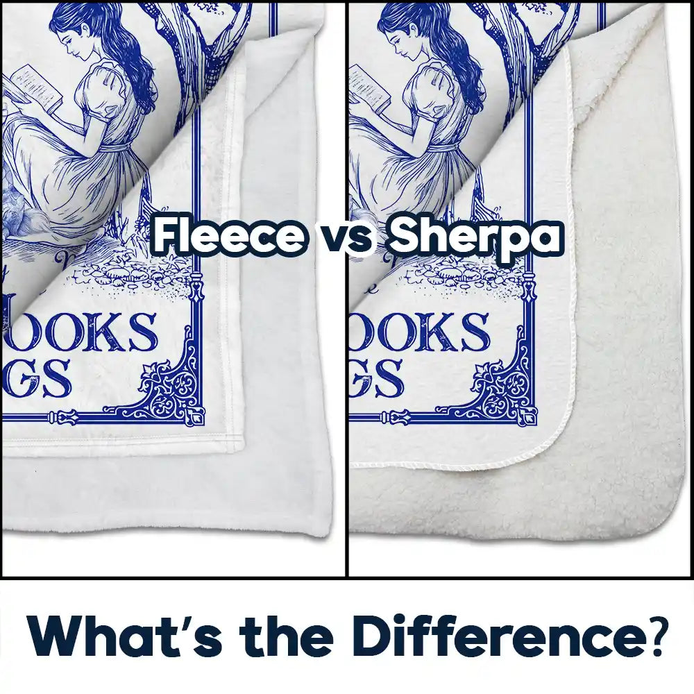 Reading,Dog Lovers,Dog Mom,Cat Lovers,Cat Mom,Gift For Yourself - Once Upon A Time There Was A Girl Loved Books & Dogs Cats - Personalized Fleece Blanket, Sherpa Blanket